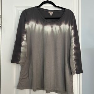 LOGO by Lori Goldstein Hand Tie-dye Cotton Modal Top